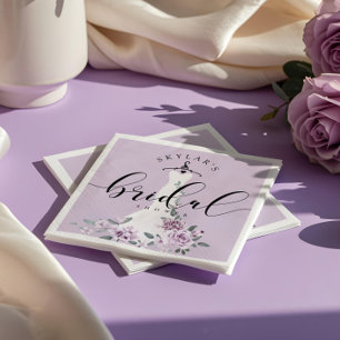 Guardanapo De Papel Lavanda Florals Chá de panela de Vestido Branco