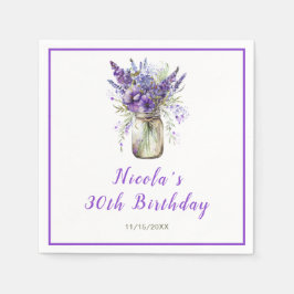 Guardanapo De Papel Lavanda Mason Jar Birthday