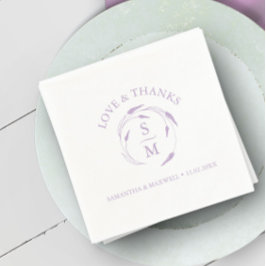 Guardanapo De Papel Lavanda Monogrammed Napkins
