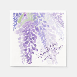 Guardanapo De Papel Lavanda Purple Watercolor Wisteria Blooms Casament