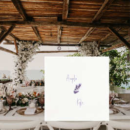 Guardanapo De Papel Lavanda Scripts Florais Nomes Casamento Cocktail
