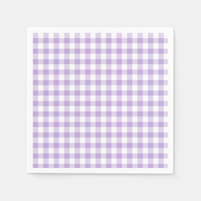 Guardanapo De Papel Lavanda Suave Clássica Gingham (Frente)