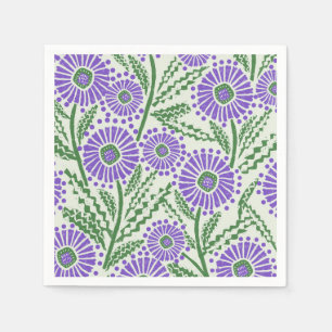Guardanapo De Papel Lavanda Verde e Impressão de Bloco Branco