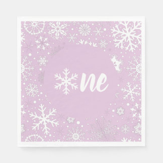 Guardanapo De Papel Lavanda Winter First Birthday Snowflake Napkins