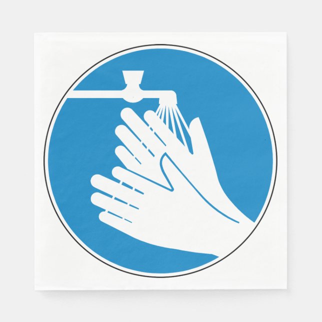 Guardanapo De Papel Lave as mãos (saúde e segurança) (higiene) (Frente)