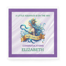 Lavender and Green Aquarius Zodiac Baby Shower