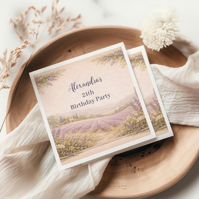 Guardanapo De Papel Lavender Field Garden Birthday (Criador carregado)