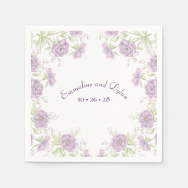 Guardanapo De Papel Lavender Purple Rose Wedding