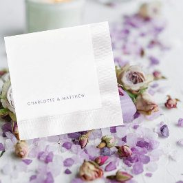 Guardanapo De Papel Lavnder Personalizado Nomes Casamento Cunhado