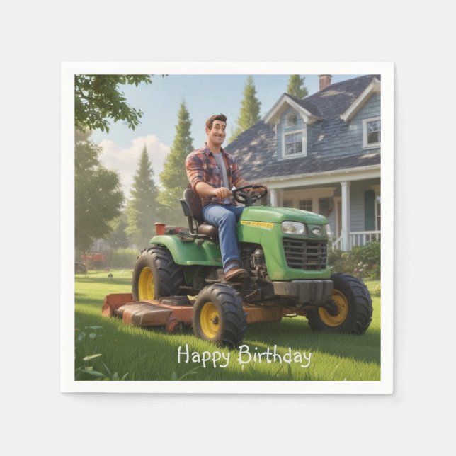 Guardanapo De Papel Lawnmower Man Birthday (Frente)