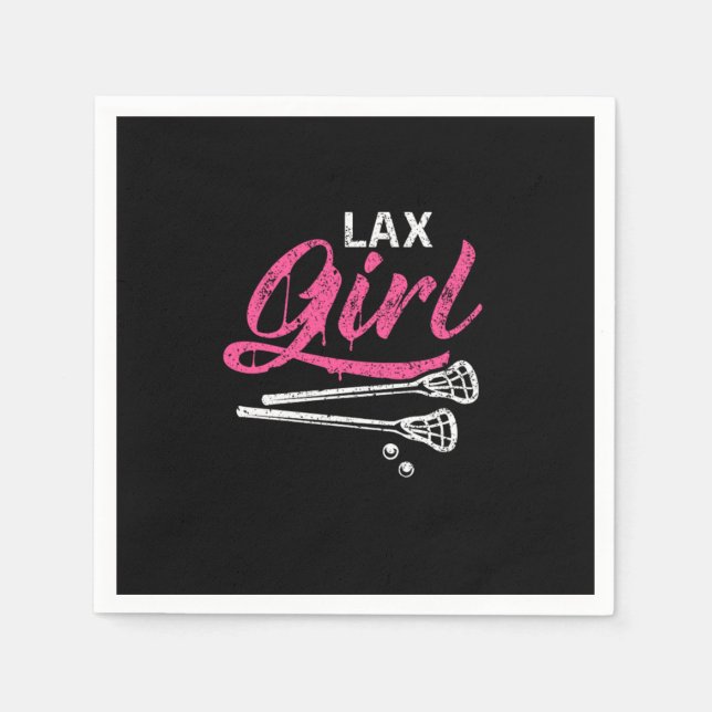 Guardanapo De Papel Lax Girl Lacrosse Stick Lacrosse Player (Frente)