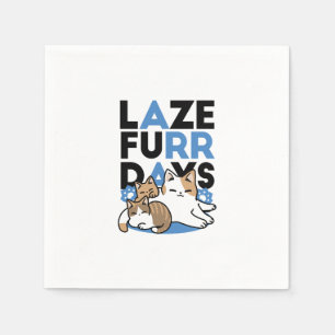 Guardanapo De Papel Lazer - Design de Gatos Preguiçosos