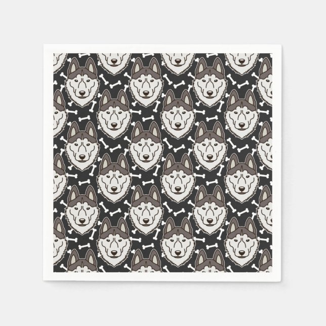Guardanapo De Papel Leal Siberian Husky Arctico Sled Pet Puppy (Frente)