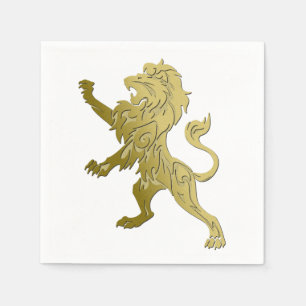 Guardanapo De Papel Leão Real Dourado