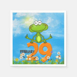 Guardanapo De Papel Leap year sapo saltando acima de 29 números