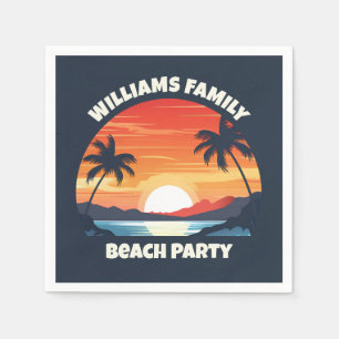 Guardanapo De Papel Legal Costume Palm Tres Beach Party Blue