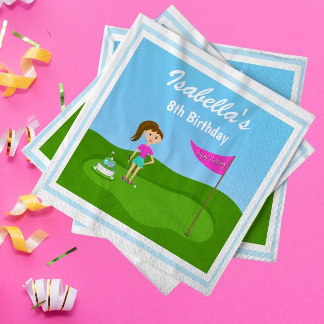 Guardanapo De Papel Legal Festa de aniversário de Golfe da Menina (Enjoy your golf themed girls birthday party with these cute napkins.)
