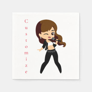 Guardanapo De Papel Legal garota canta Karaoke Thunder_Cove