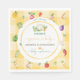 Guardanapo De Papel Legumes de Feira de Produtores Baby Shower Amarelo