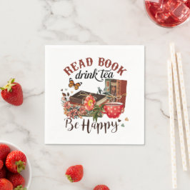 Guardanapo De Papel Leia Livros, Sip Tea e Fique Feliz