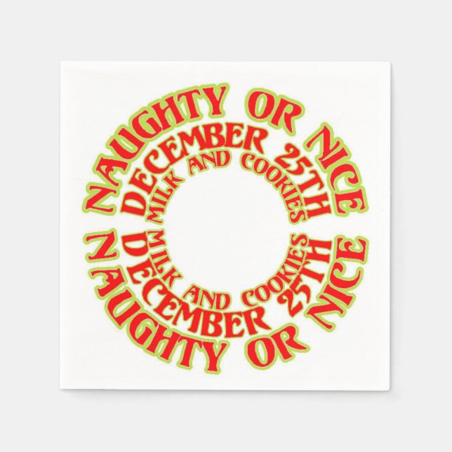 Guardanapo De Papel Leite de 25 de dezembro e cookies vermelhos (Frente)