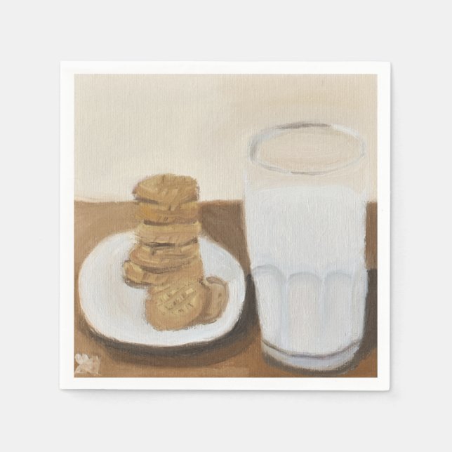 Guardanapo De Papel Leite e cookies (Frente)
