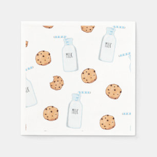 Guardanapo De Papel Leite e Cookies Azul Aniversário