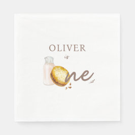 Guardanapo De Papel Leite e Cookies Primeira Festa de aniversário