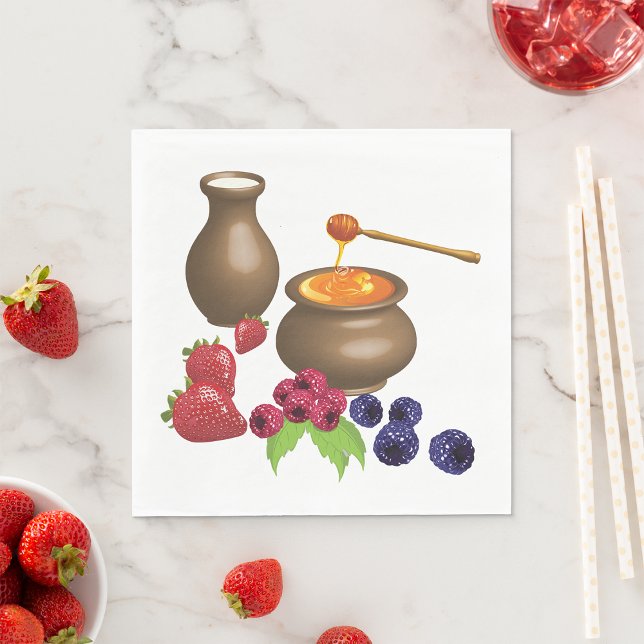 Guardanapo De Papel Leite e Mel com Comida de Berries Russo (Criador carregado)