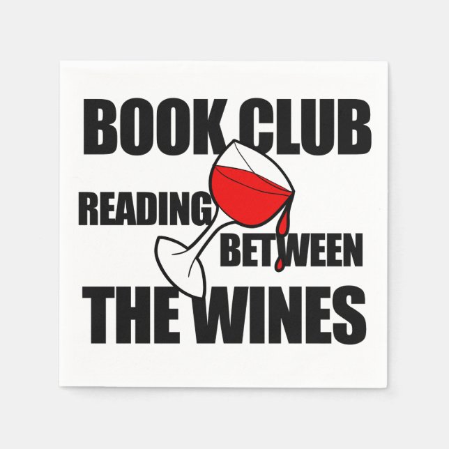 Guardanapo De Papel Leitura de BOOK CLUB entre vinhos (Frente)