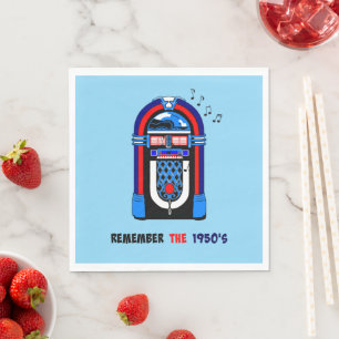 Guardanapo De Papel Lembrem-se dos anos 50, jukebox.