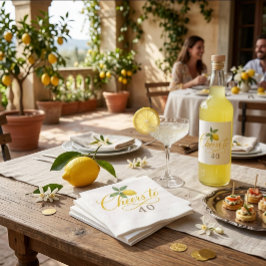 Guardanapo De Papel Lemon Aguarela Brinde à Idade Aniversário