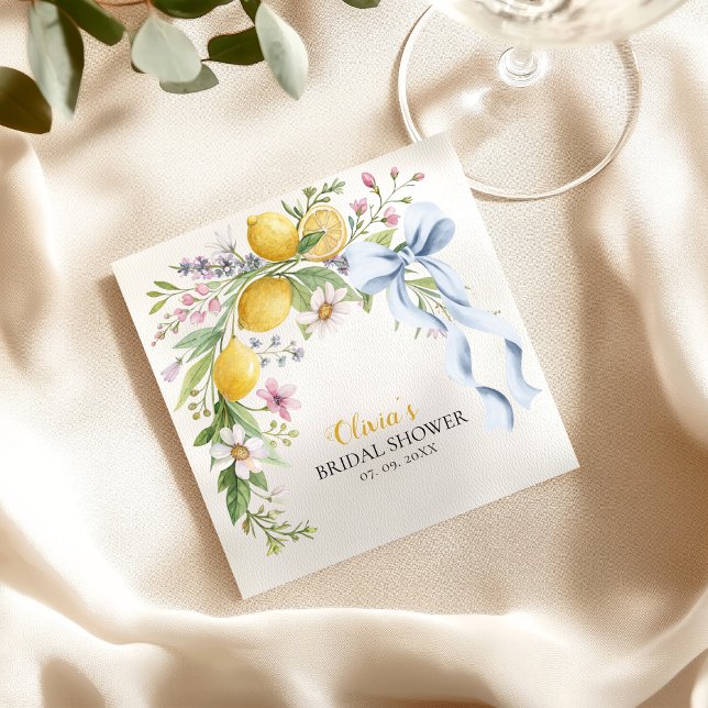 Guardanapo De Papel Lemon Bridal Shower Party Napkins  (Criador carregado)