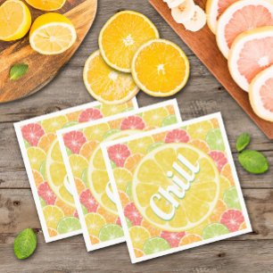 Guardanapo De Papel Lemon Citrus Slices Chill Party