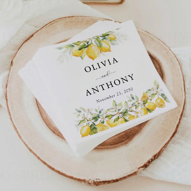 Guardanapo De Papel Lemon Green Citrus Wedkin (Criador carregado)