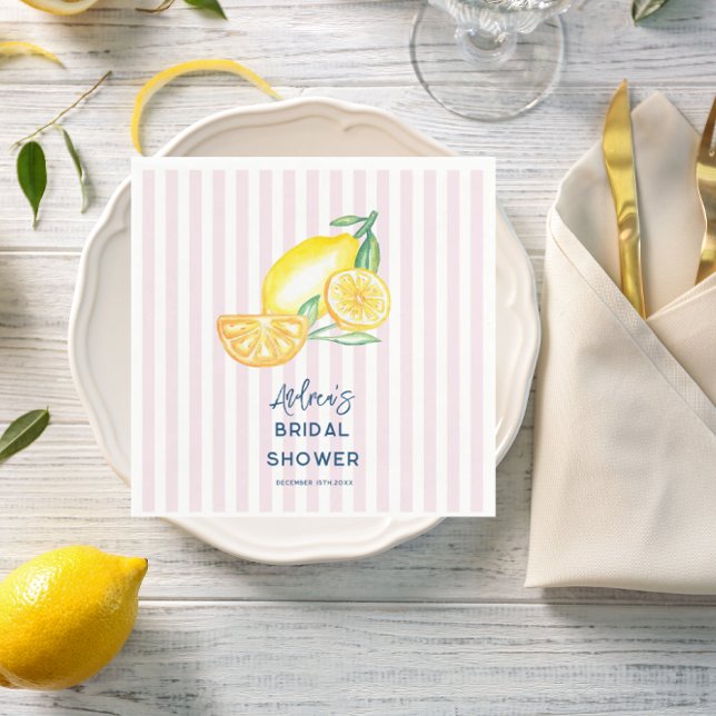 Guardanapo De Papel Lemon Yellow Citrus Bridal Shower  (Criador carregado)