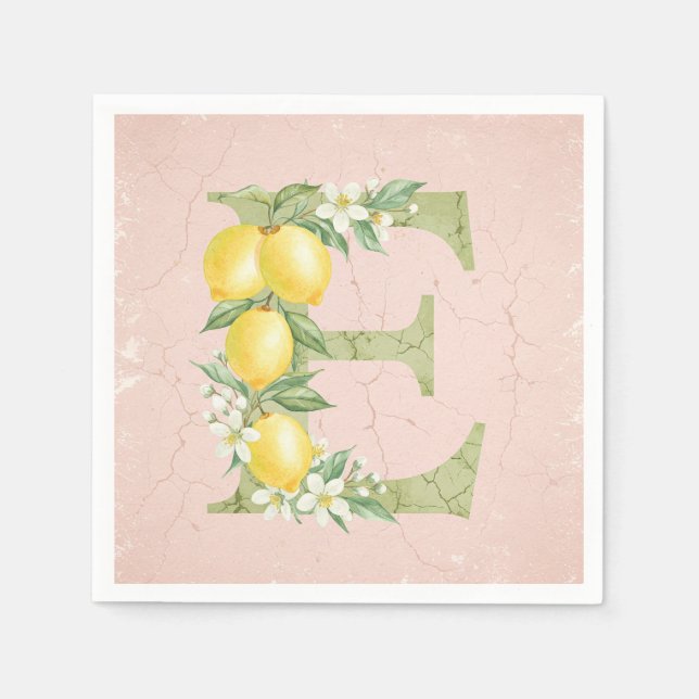 Guardanapo De Papel Lemons e Jasmine, por Natasha Us (Frente)