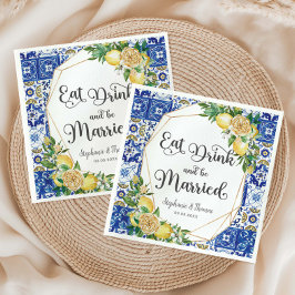 Guardanapo De Papel Lemons MeditterMediterranean Mosaic Weding Coma Be