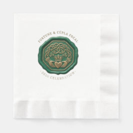 Guardanapo De Papel Lenço com Selo de Cera Esmeralda Luxo – Claddagh I