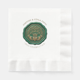 Guardanapo De Papel Lenço com Selo de Cera Esmeralda Luxo – Claddagh I