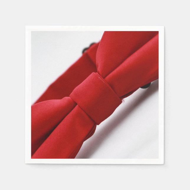 Guardanapo De Papel Lenço de Papel Gravata Borboleta Vermelha Elegante (Frente)