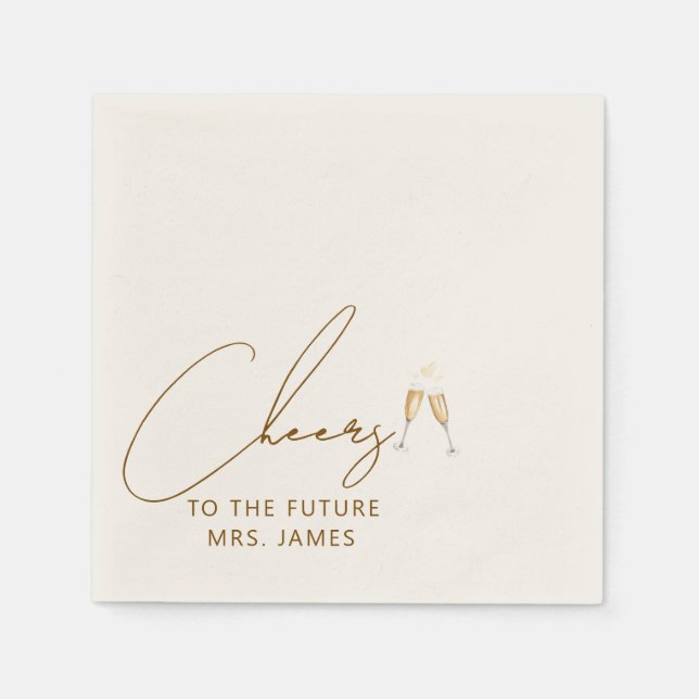 Guardanapo De Papel Lenços de festa de noivado Future Mrs (Frente)