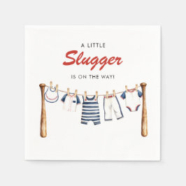 Guardanapo De Papel Lenços para Chá de Bebê Little Slugger Baseball