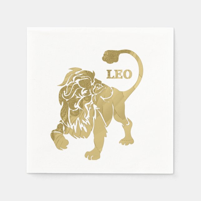 Guardanapo De Papel Leo Lion Zodiac (Frente)