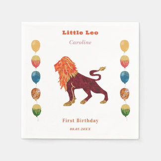 Guardanapo De Papel Leo Zodiac 1st Birthday Balloons & Artistic