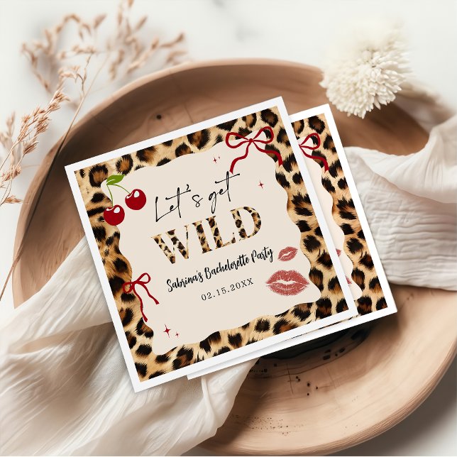 Guardanapo De Papel Leopard Cheetah Bachelorette Weekend Party Napkins (Criador carregado)