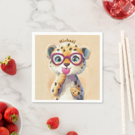 Guardanapo De Papel Leopard Valentine's Day Heart Badge - Kids School