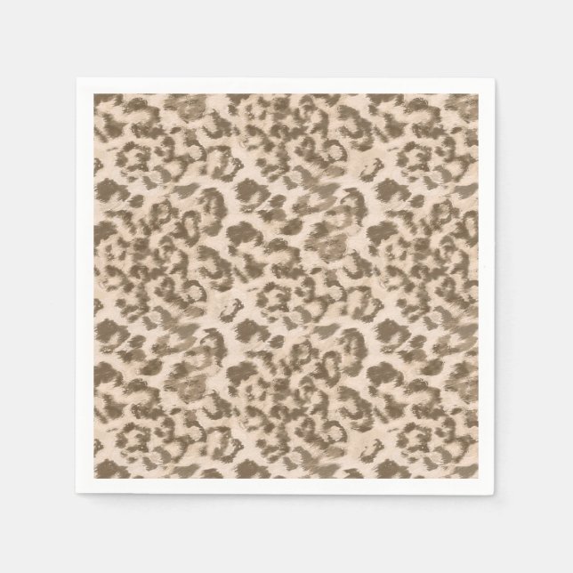 Guardanapo De Papel Leopardo bege. (Frente)