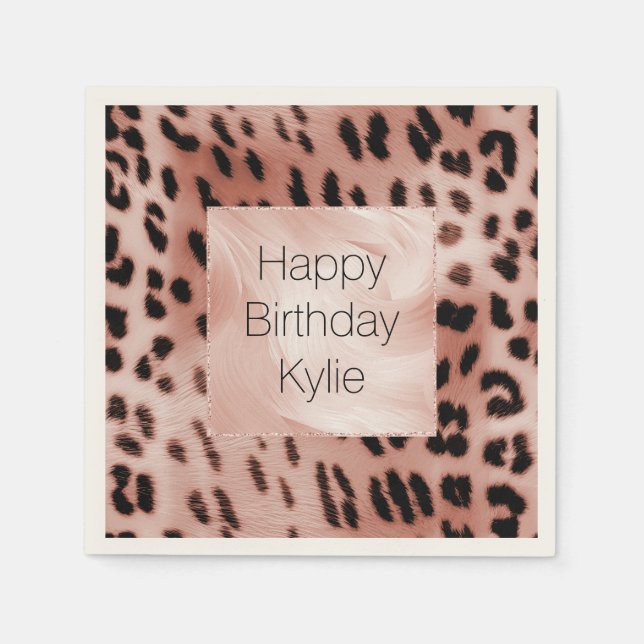 Guardanapo De Papel Leopardo-rosa rosa Blush (Frente)