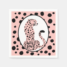 Guardanapo De Papel Leopardo Rosa Selvagem Primeiro Aniversário